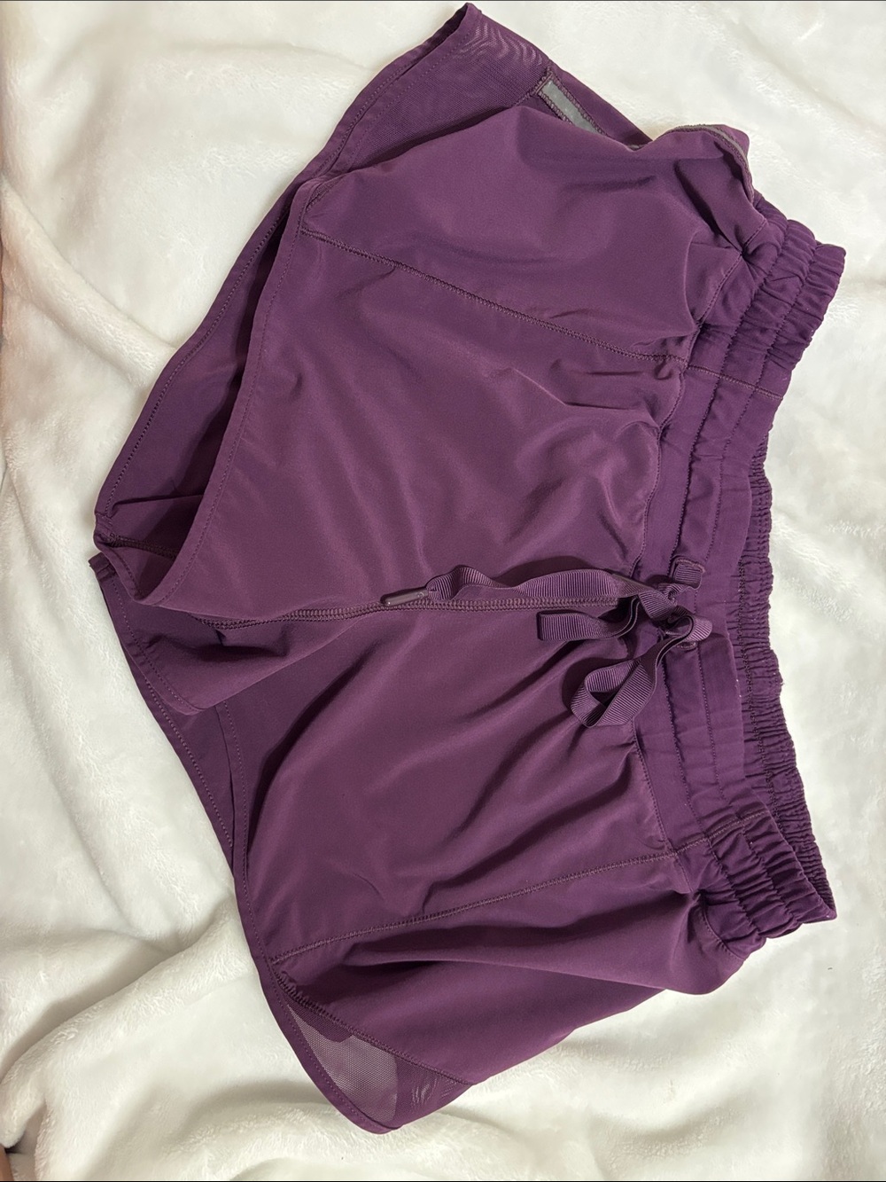 lululemon athletica Plum Running Shorts with Drawstring Waist